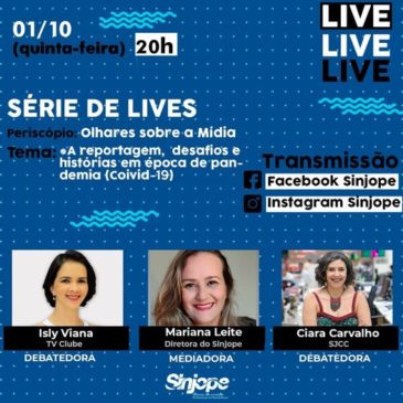 Jornalistas Isly Viana e Ciara Carvalho são as debatedoras da Live desta quinta (01/10)