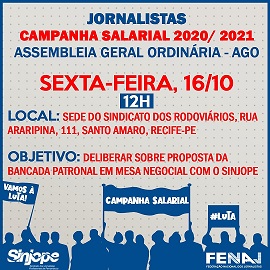 Sinjope promove Assembleia Geral da campanha salarial 2020