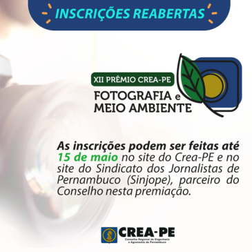 Crea-PE reabre inscrições para o XII Prêmio Crea-PE de Fotografia e Meio Ambiente
