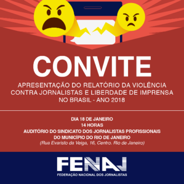 FENAJ lança, na sexta-feira, seu relatório da violência contra jornalistas