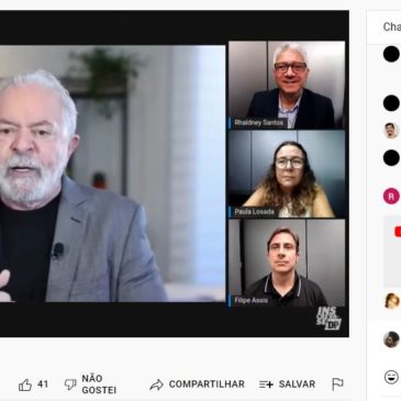 Sem salários em 2022, jornalistas do DP protestam durante entrevista de Lula à Rádio Clube