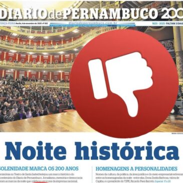 “Não me convidaram pra essa festa…”